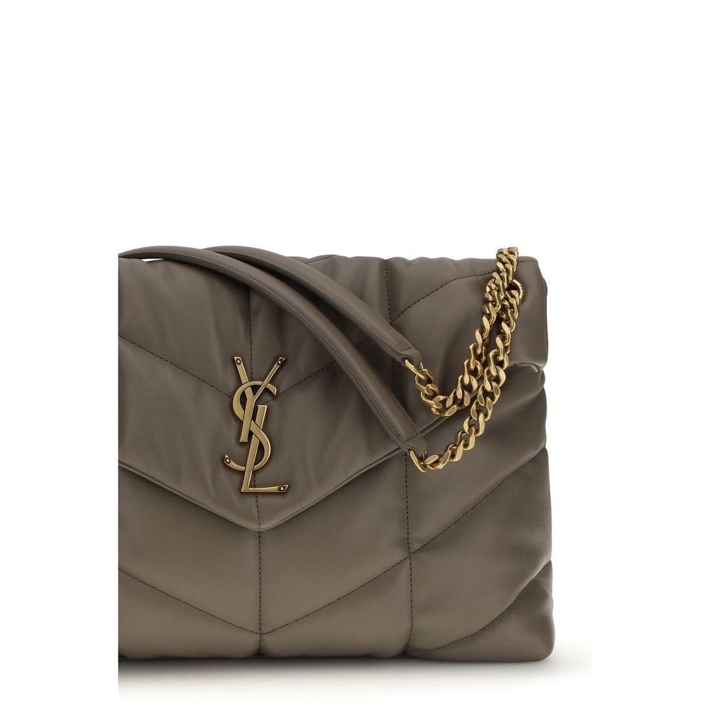 Saint Laurent Gray Lamb Leather Shoulder Bag - Luxe Marca