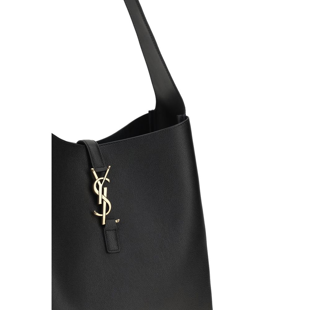 Saint Laurent Black Calf Leather Bos Taurus Shoulder Bag - Luxe Marca