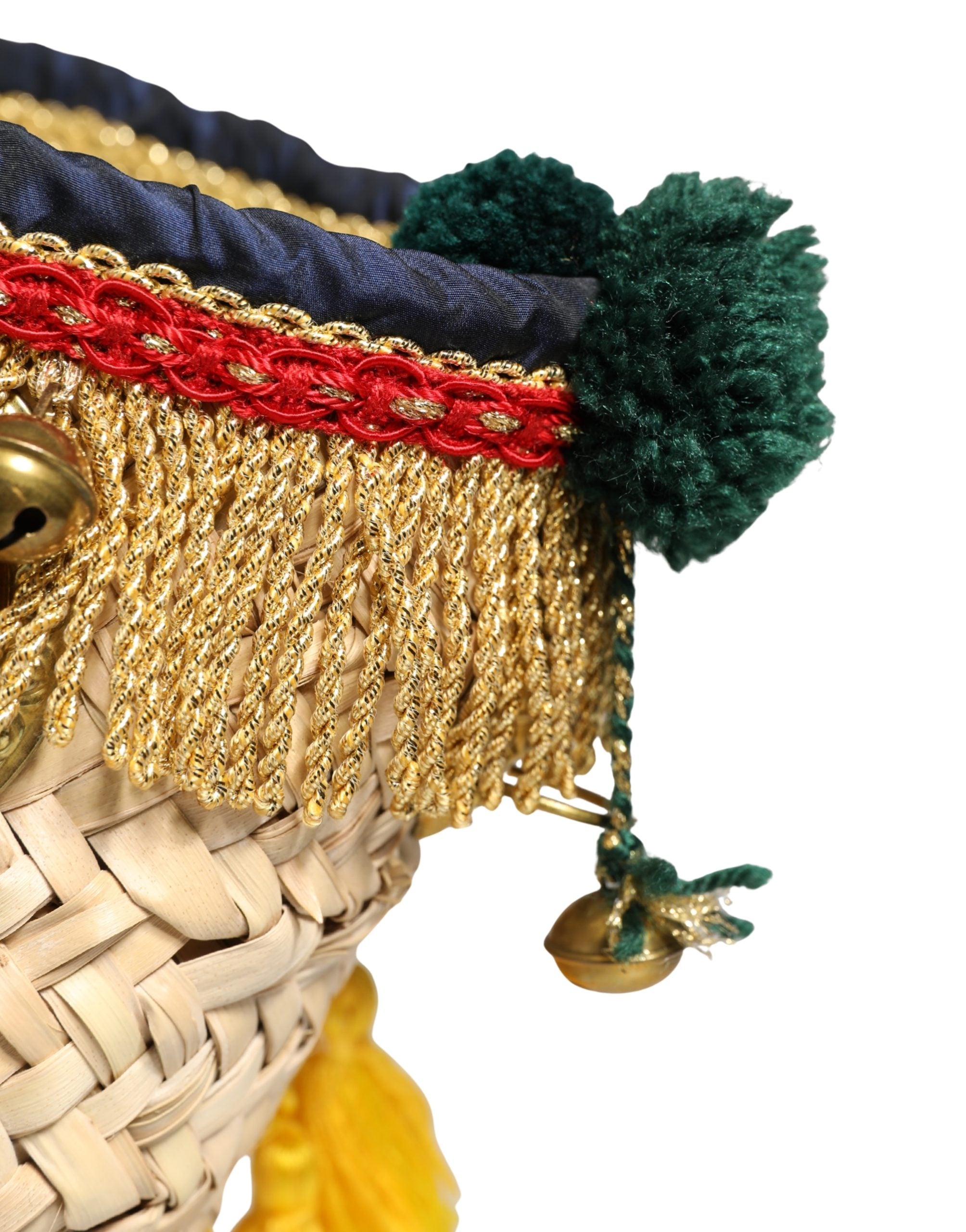 Dolce & Gabbana Multicolor Woven Straw Basket Embellished Sicily Bag