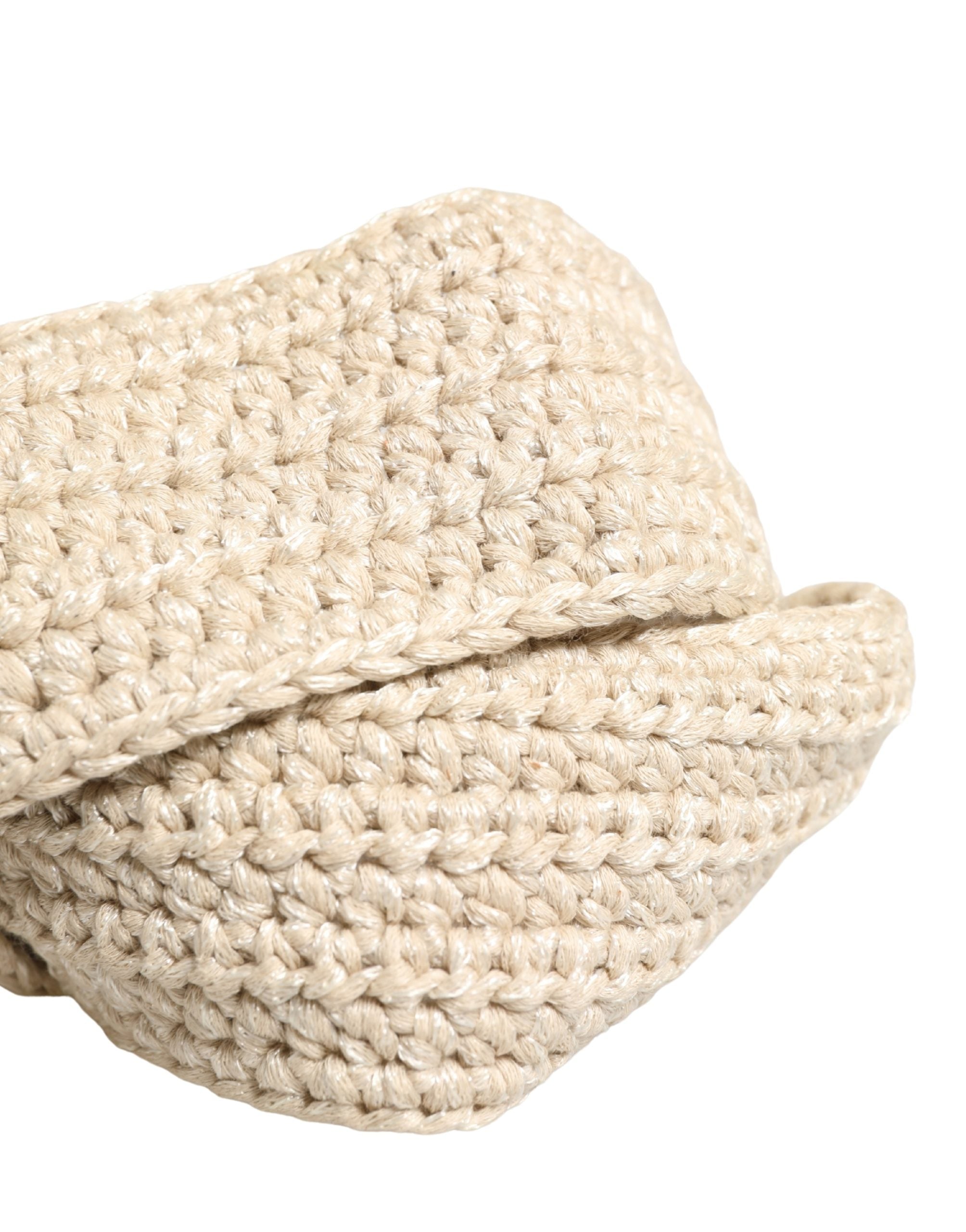 Ermanno Scervino Beige Woven Vintage Metal Buckle Waist Belt - Luxe Marca