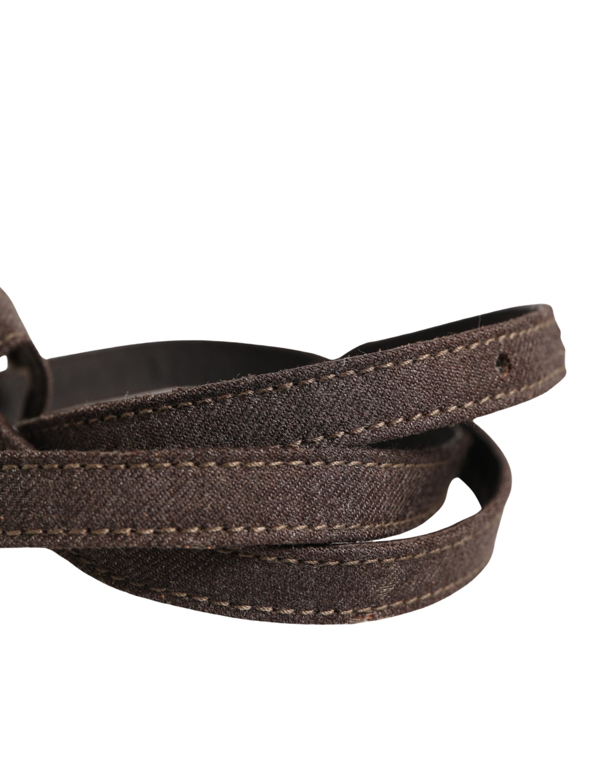 Ermanno Scervino Dark Brown Wool Bow Embellished Buckle Belt - Luxe Marca