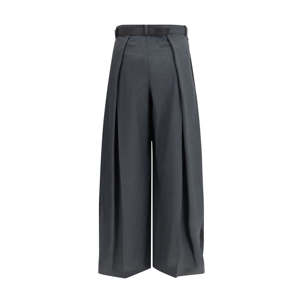 Sacai Gray Polyester Casual Pants - Luxe Marca