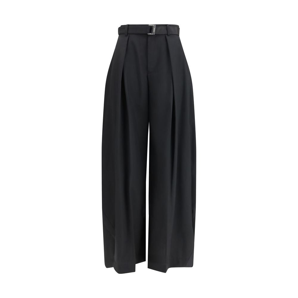 Sacai Black Polyester Casual Pants