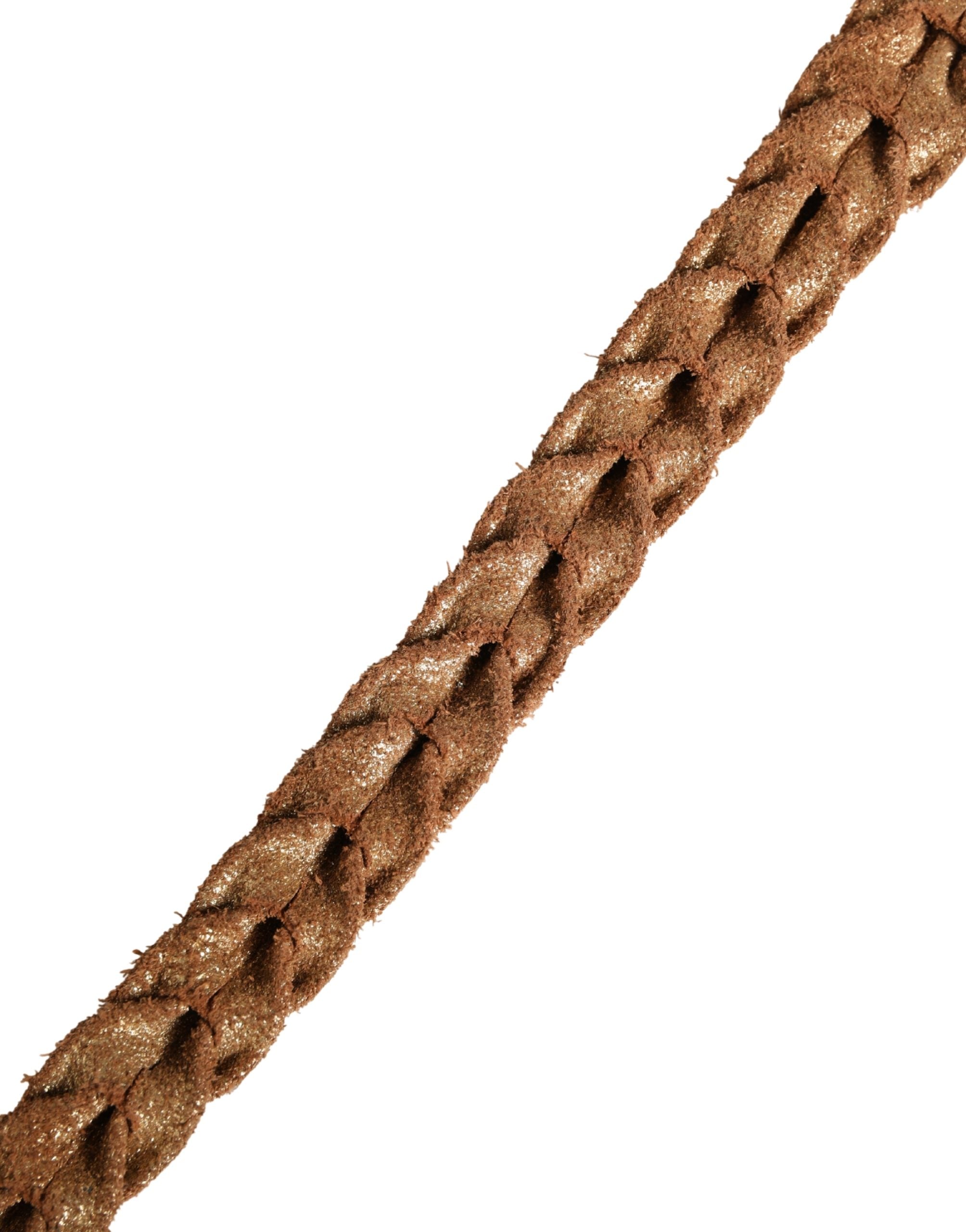 Ermanno Scervino Brown Leather Braided Metal Buckle Belt - Luxe Marca