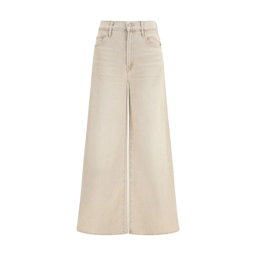 Mother Denim Beige Cotton Flared Jeans - Luxe Marca