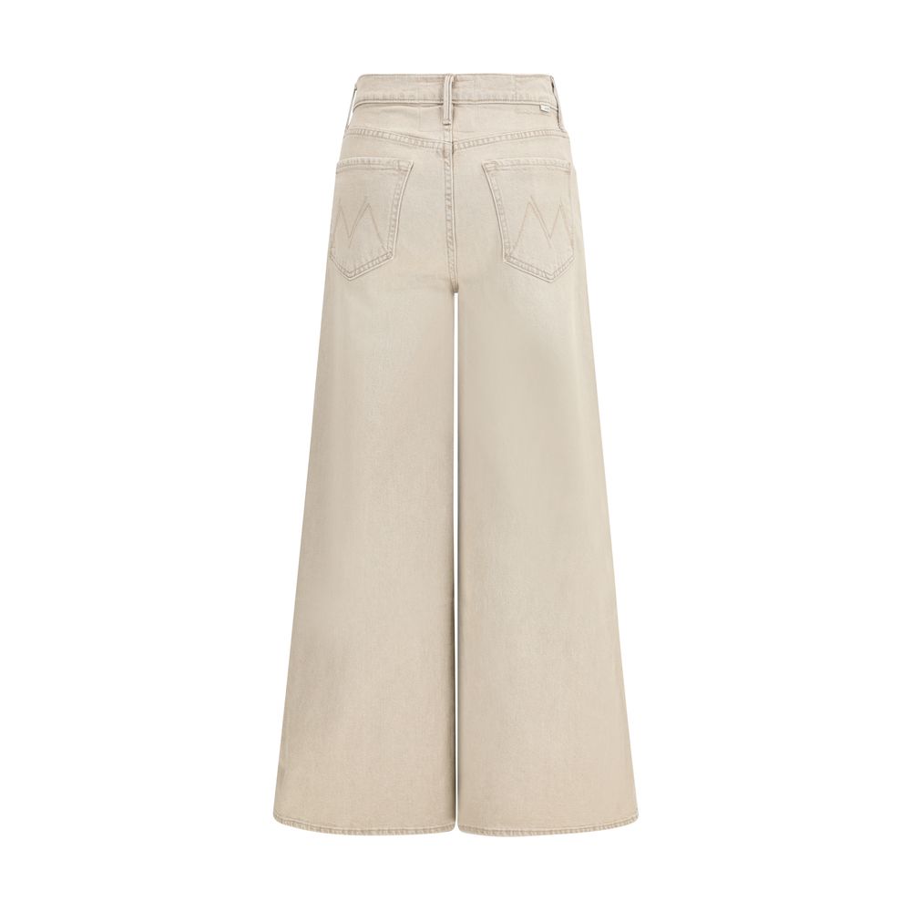 Mother Denim Beige Cotton Flared Jeans - Luxe Marca