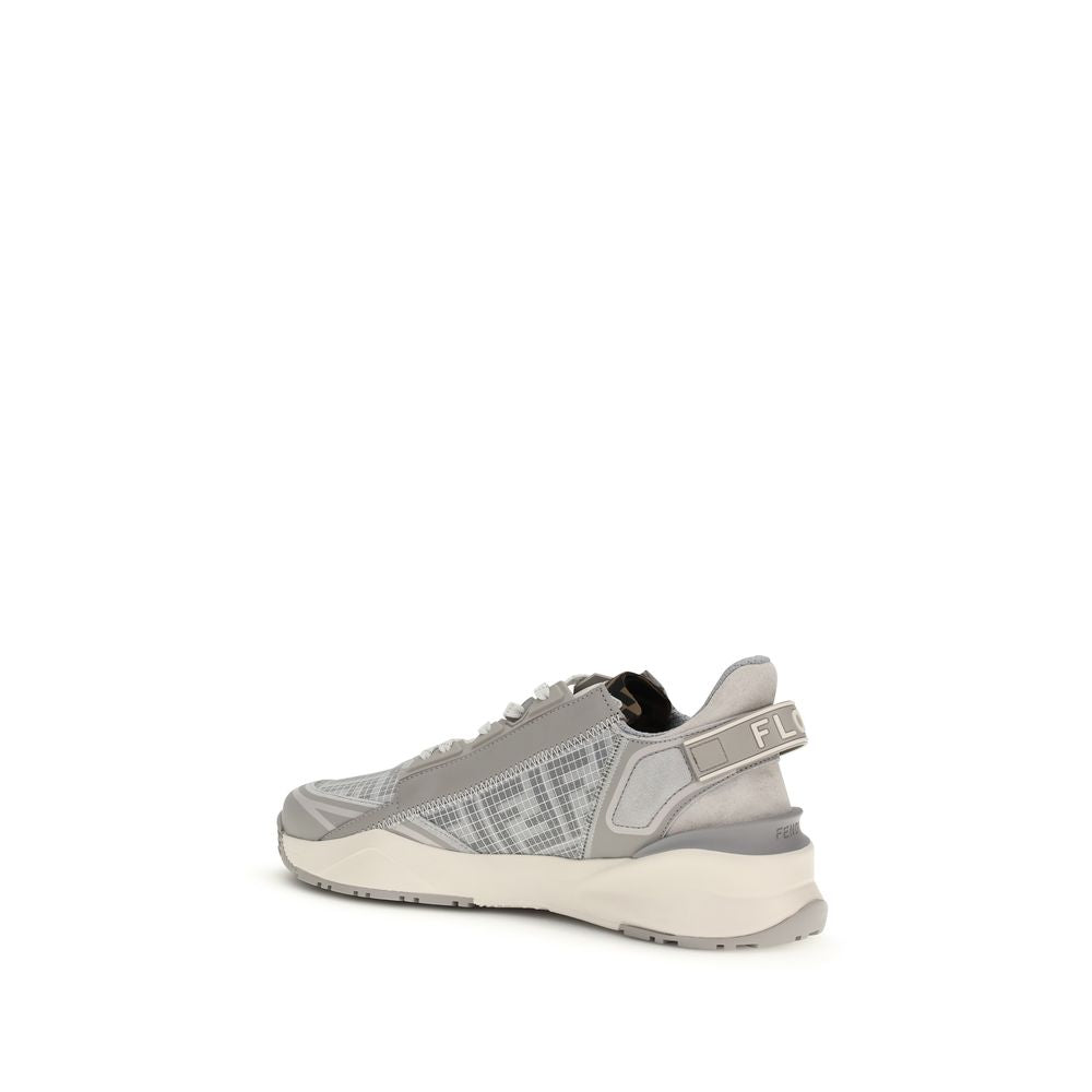 Fendi Gray Calf Leather Bos Taurus Athletic Sneakers - Luxe Marca