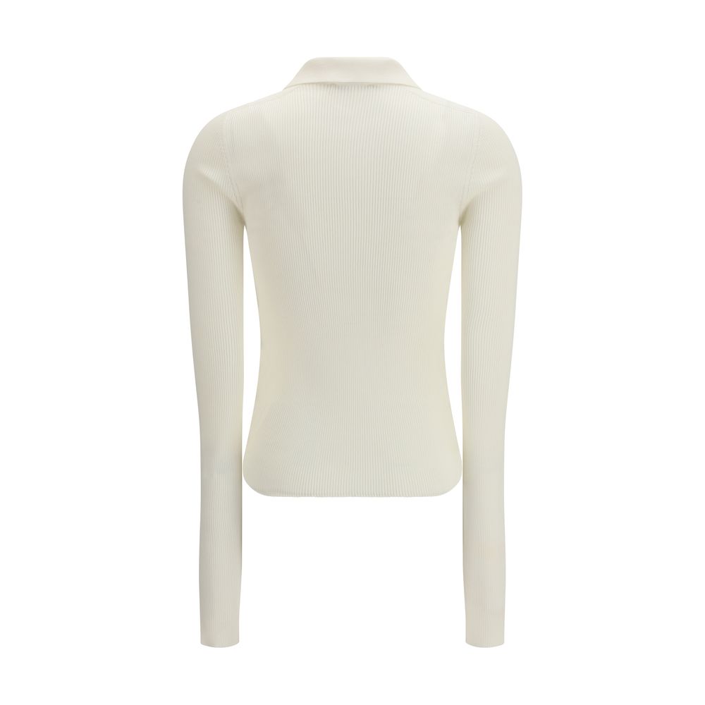 RIER White Silk Polo Shirt