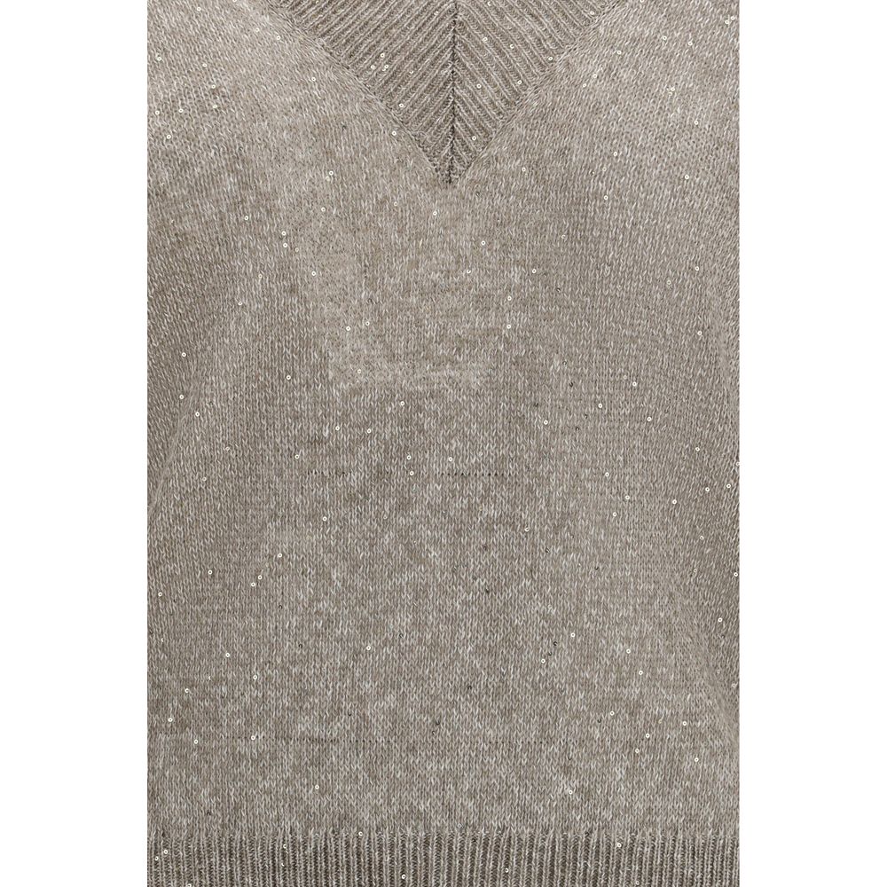 Brunello Cucinelli Brown Linen Sweatshirt - Luxe Marca