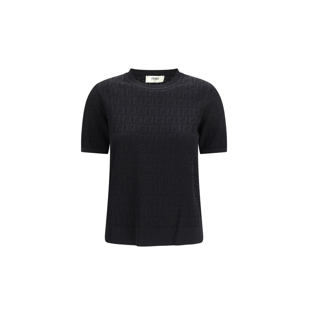 Fendi Black Viscose T-Shirt - Luxe Marca