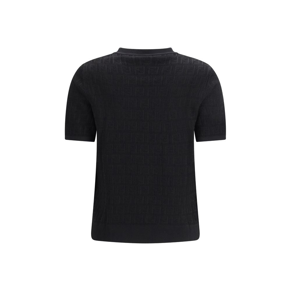 Fendi Black Viscose T-Shirt - Luxe Marca