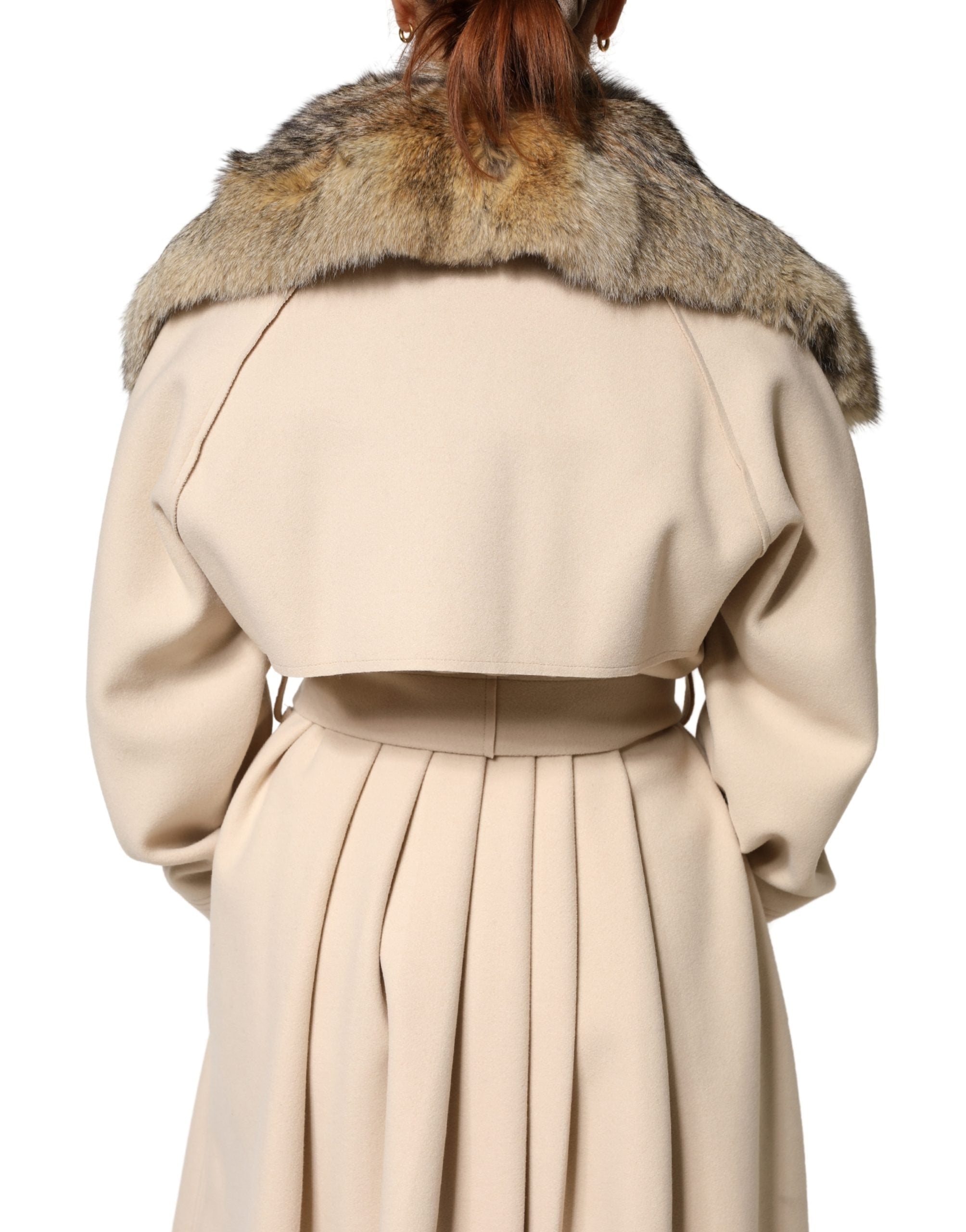 Dolce & Gabbana Brown Fur Shoulder Collar Neck Wrap Scarf - Luxe Marca