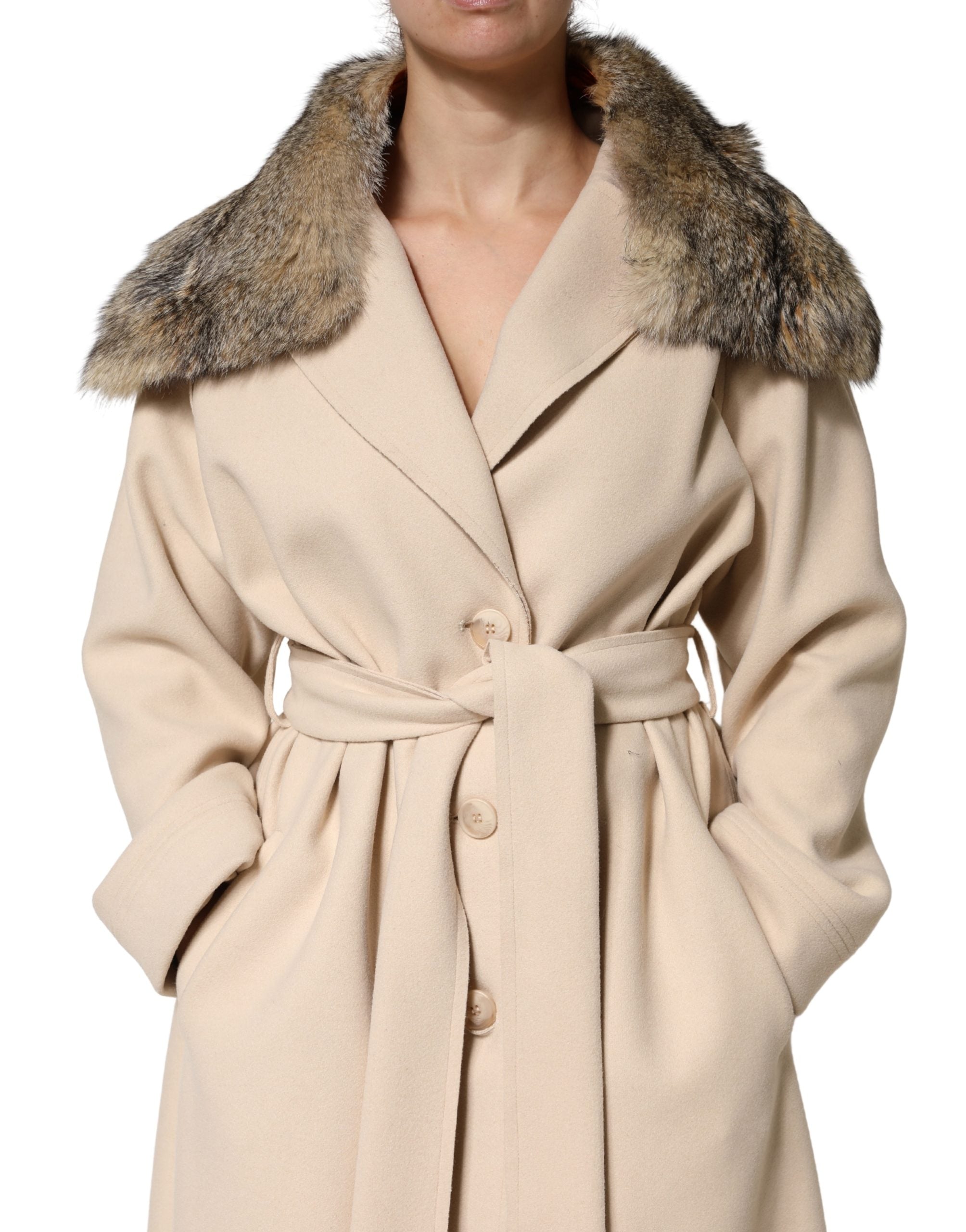 Dolce & Gabbana Brown Fur Shoulder Collar Neck Wrap Scarf - Luxe Marca