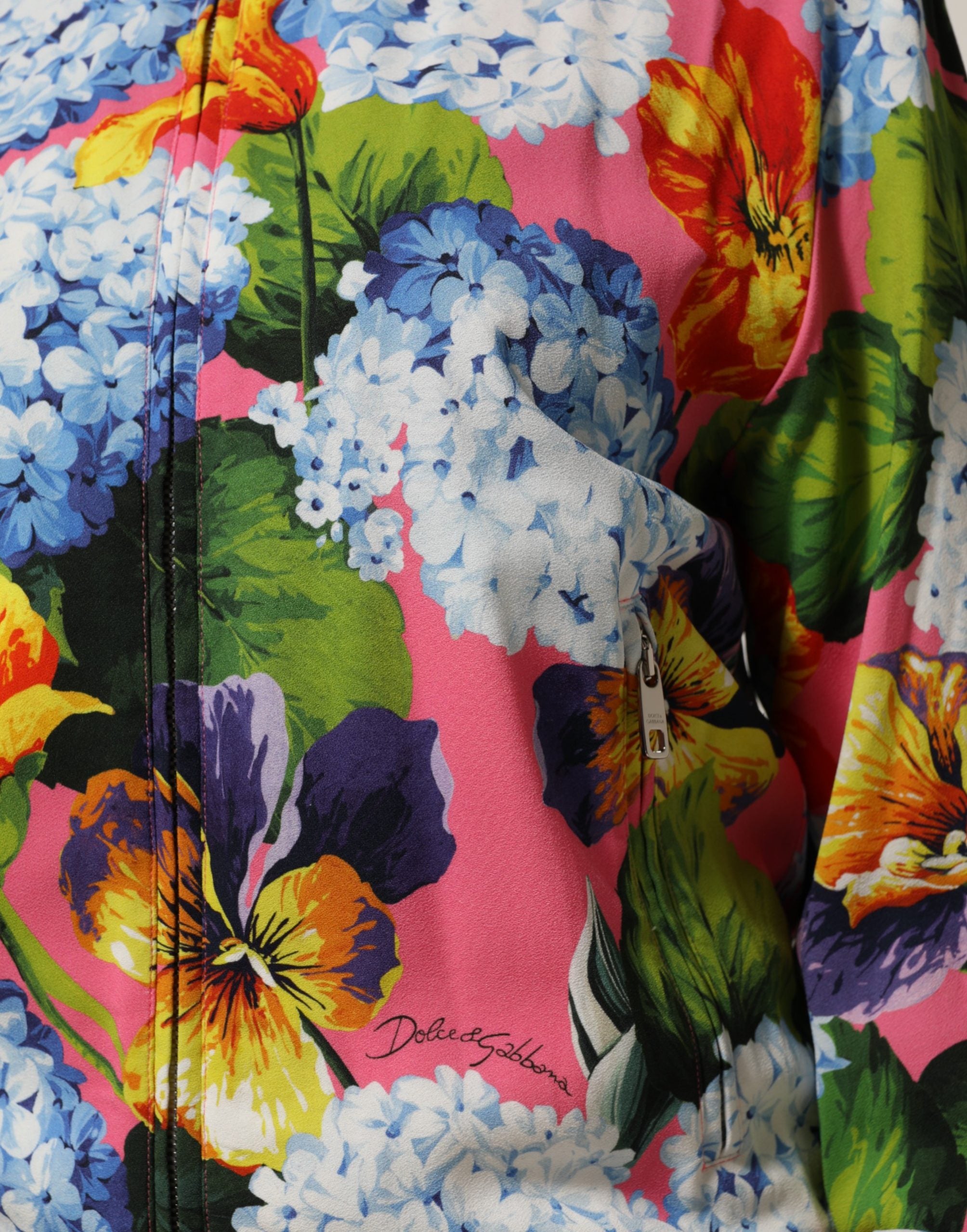 Dolce & Gabbana Multicolor Floral Print Zip Cardigan Jacket