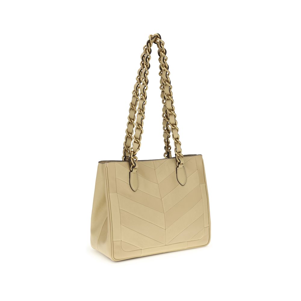Valentino Garavani Gold Napa Leather / Calf Bos Taurus Shoulder Bag - Luxe Marca