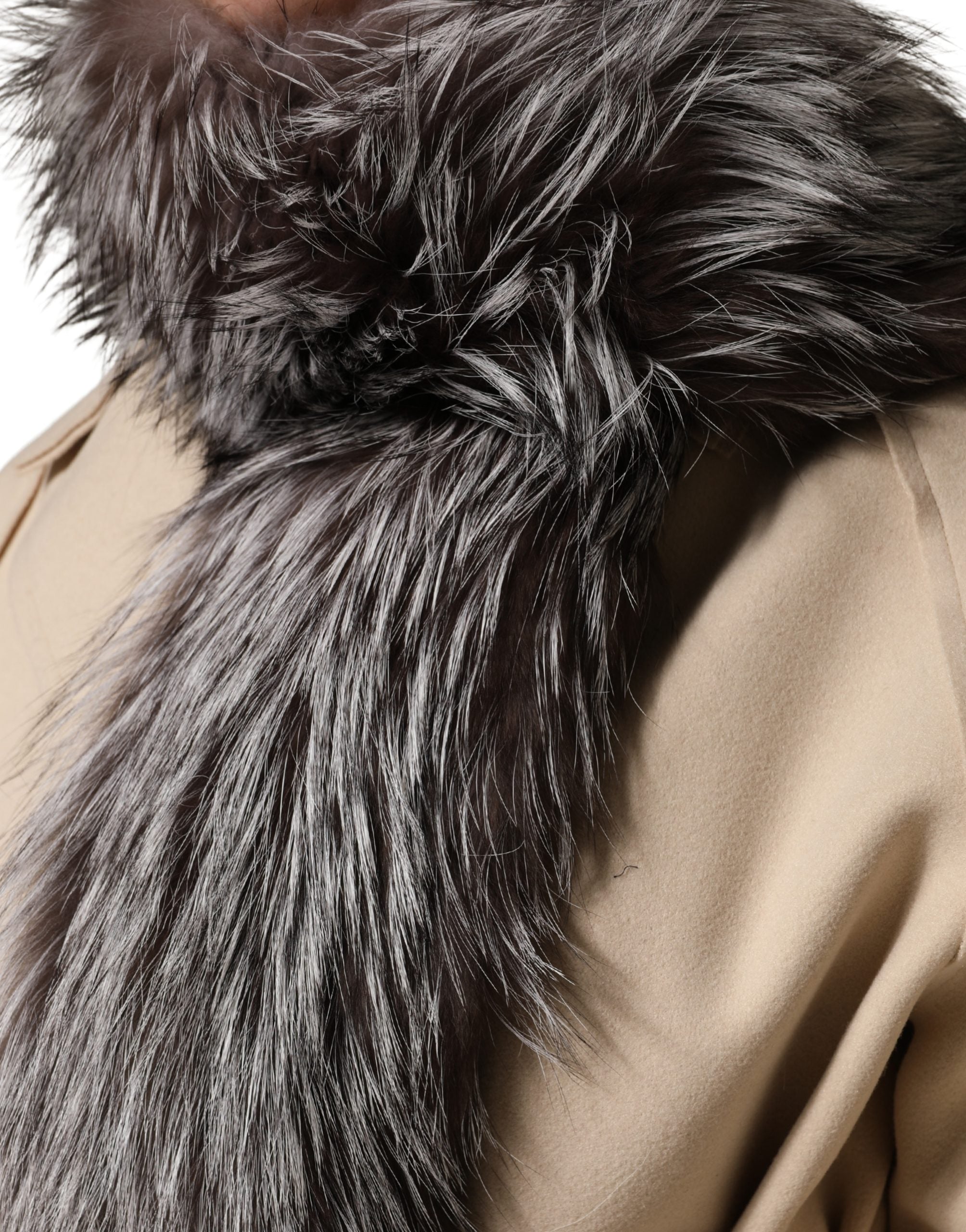Dolce & Gabbana Gray Fox Fur Neck Wrap Warmer Winter Scarf - Luxe Marca