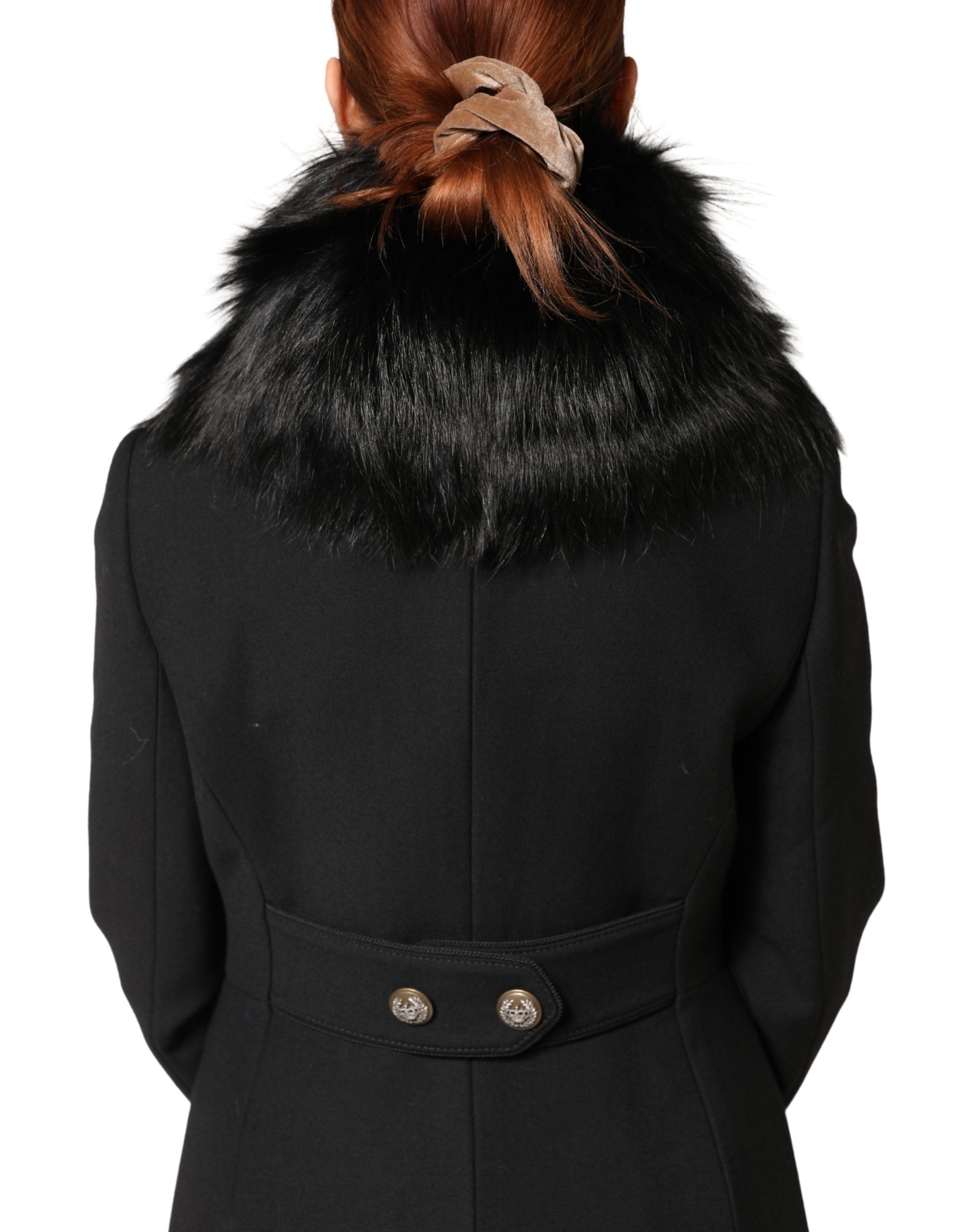 Dolce & Gabbana Black Fur Shoulder Collar Wrap Shawl Scarf - Luxe Marca