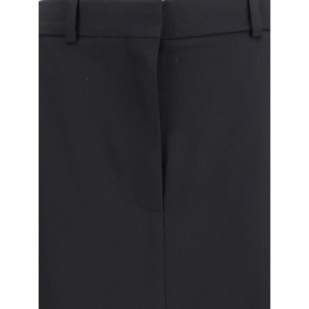 The Row Black Fleece Wool Long Skirt