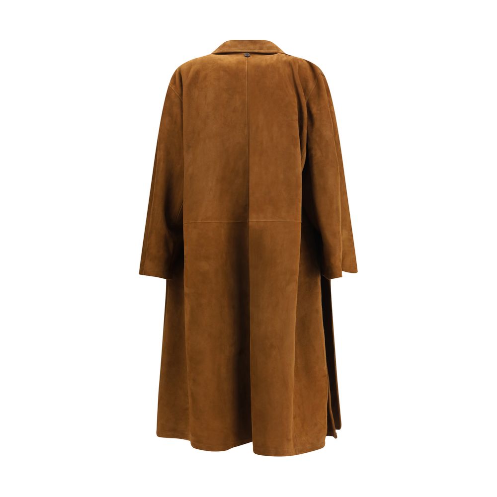 The Row Brown Lamb Ovis Aries Aries Coat - Luxe Marca