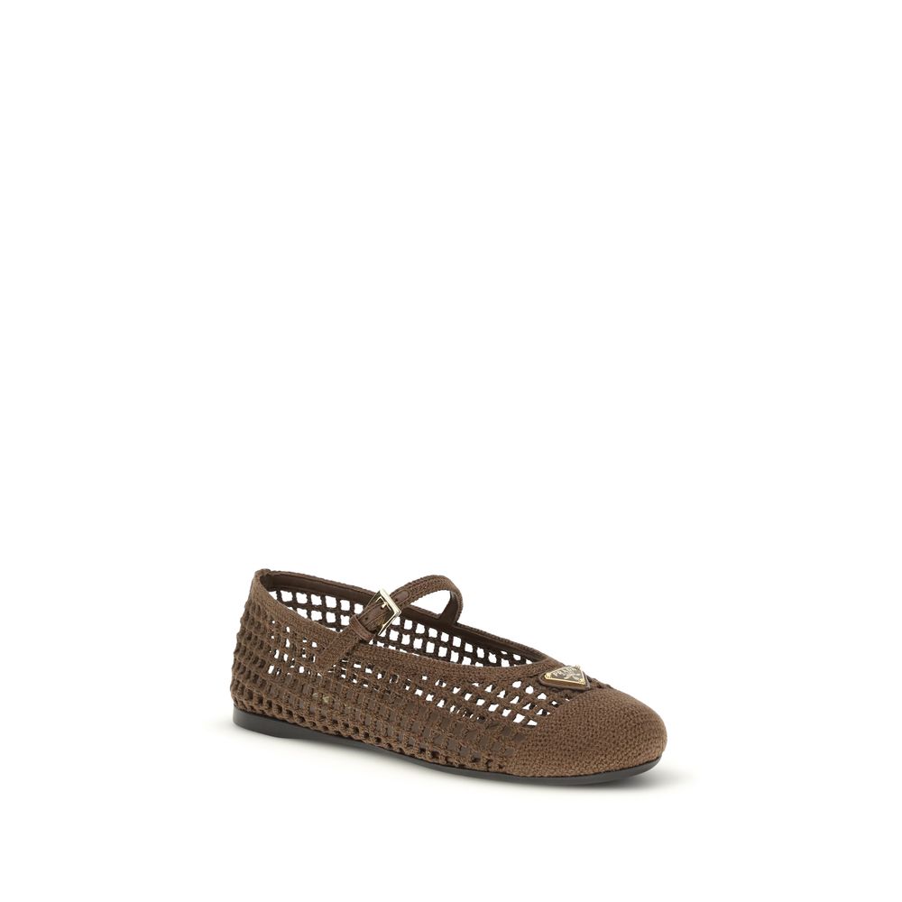 Prada Brown Cotton Ballet Flats - Luxe Marca