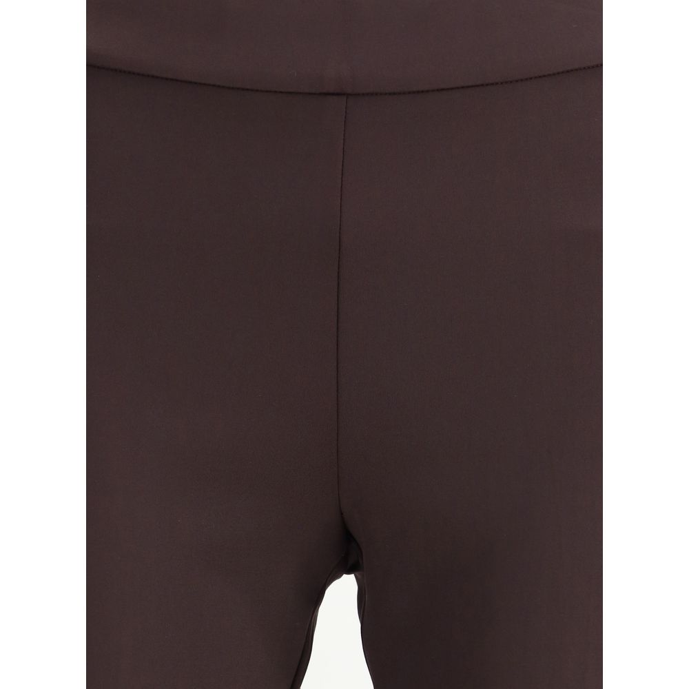 Avenue Montaigne Brown Elastane Flared Pants - Luxe Marca