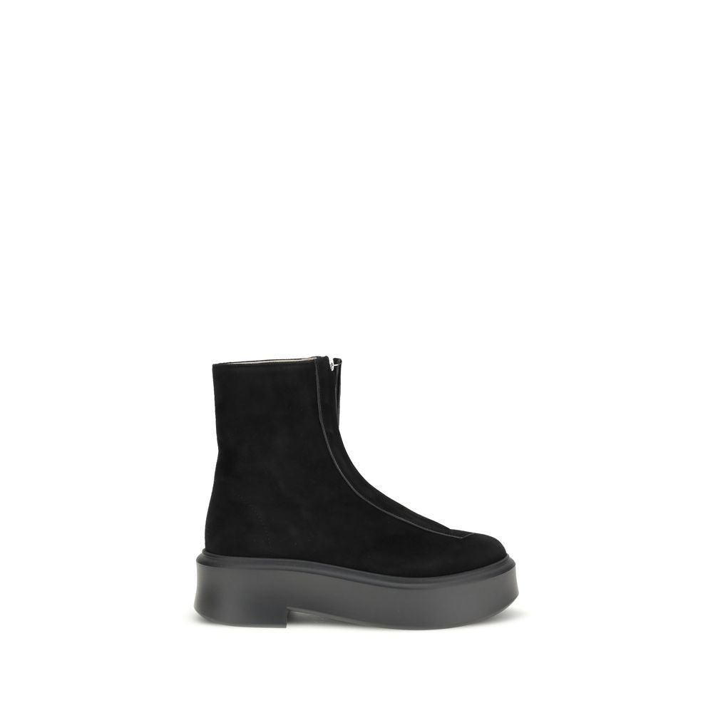 The Row Black Rubber Ankle Boots - Luxe Marca
