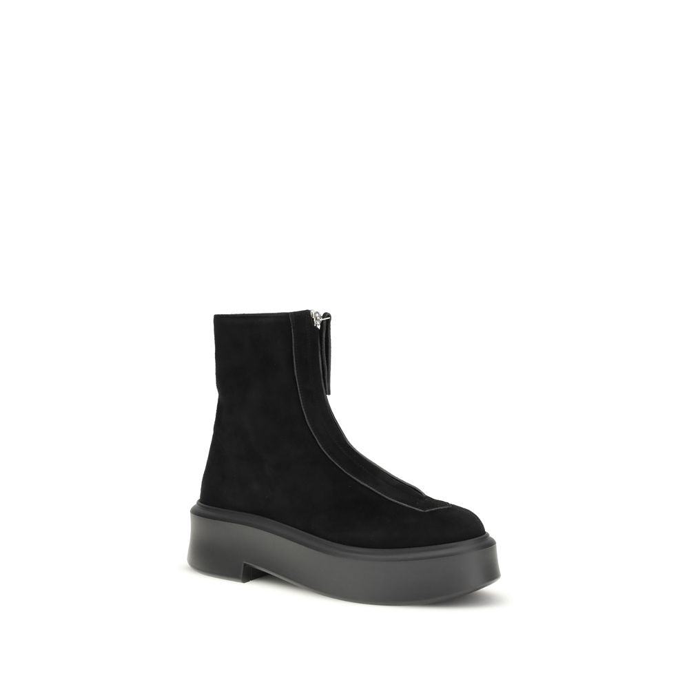 The Row Black Rubber Ankle Boots - Luxe Marca