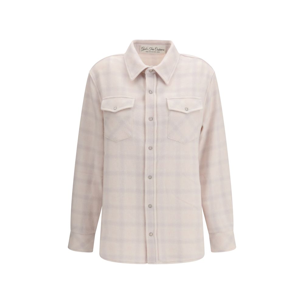 God's True Cashmere White Cashmere Pattern Shirt - Luxe Marca