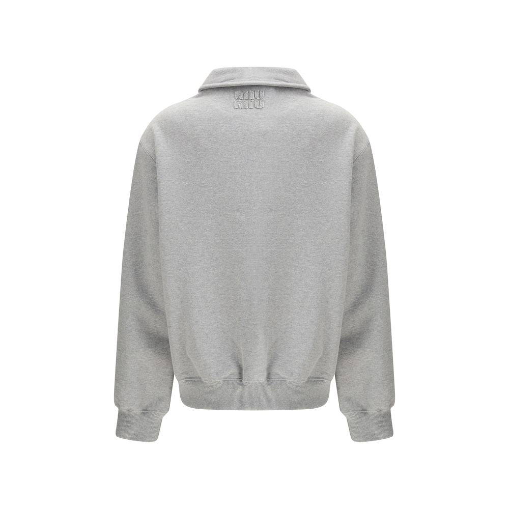 Miu Miu Gray Cotton Sweatshirt - Luxe Marca