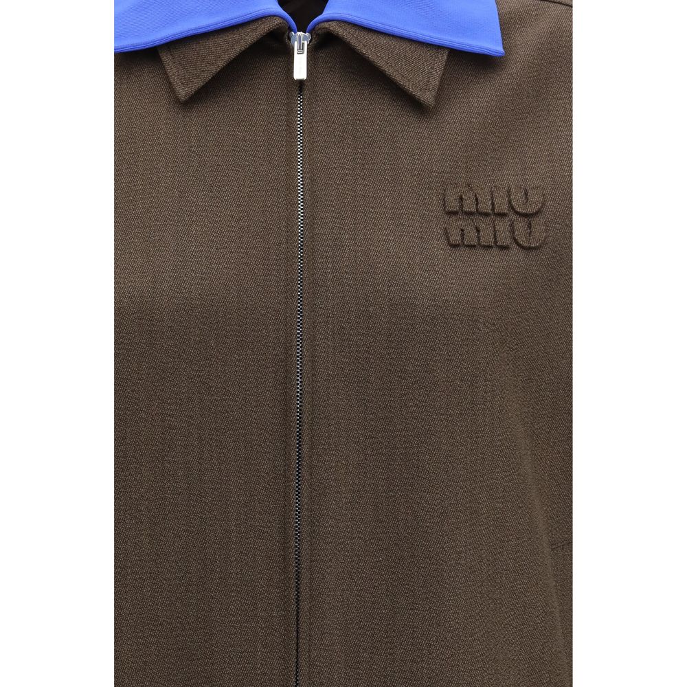 Miu Miu Brown Fleece Wool Bomber - Luxe Marca