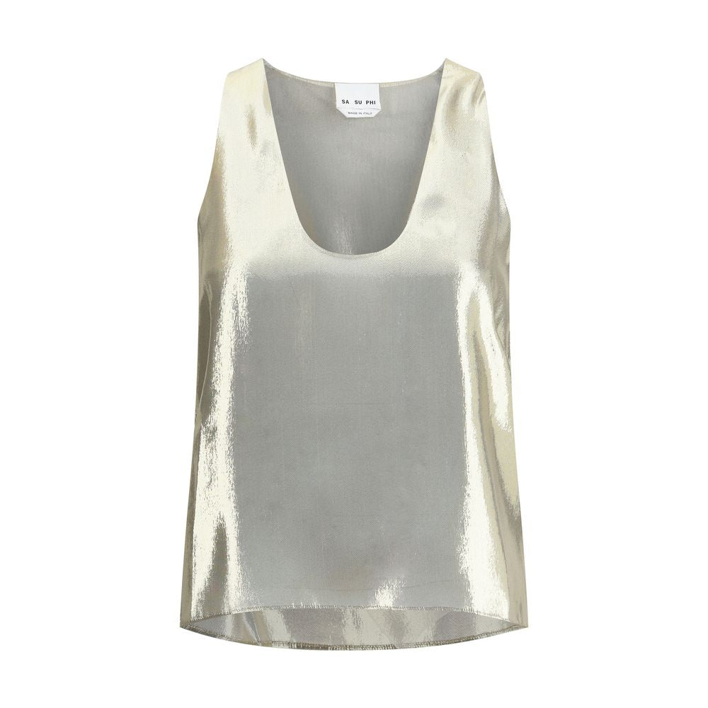 SA SU PHI Gold Silk Top - Luxe Marca