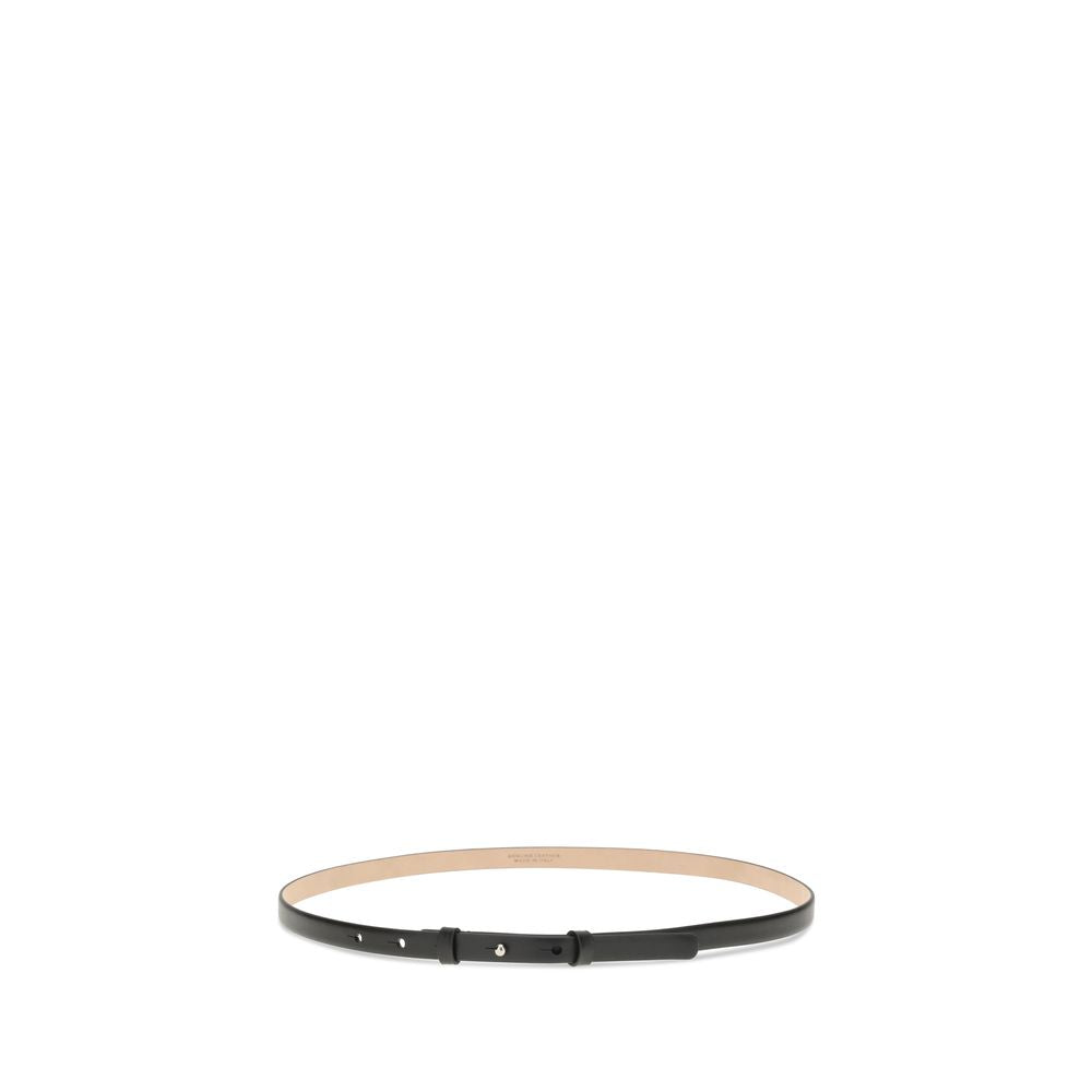 SA SU PHI Black Leather Thin Belt - Luxe Marca
