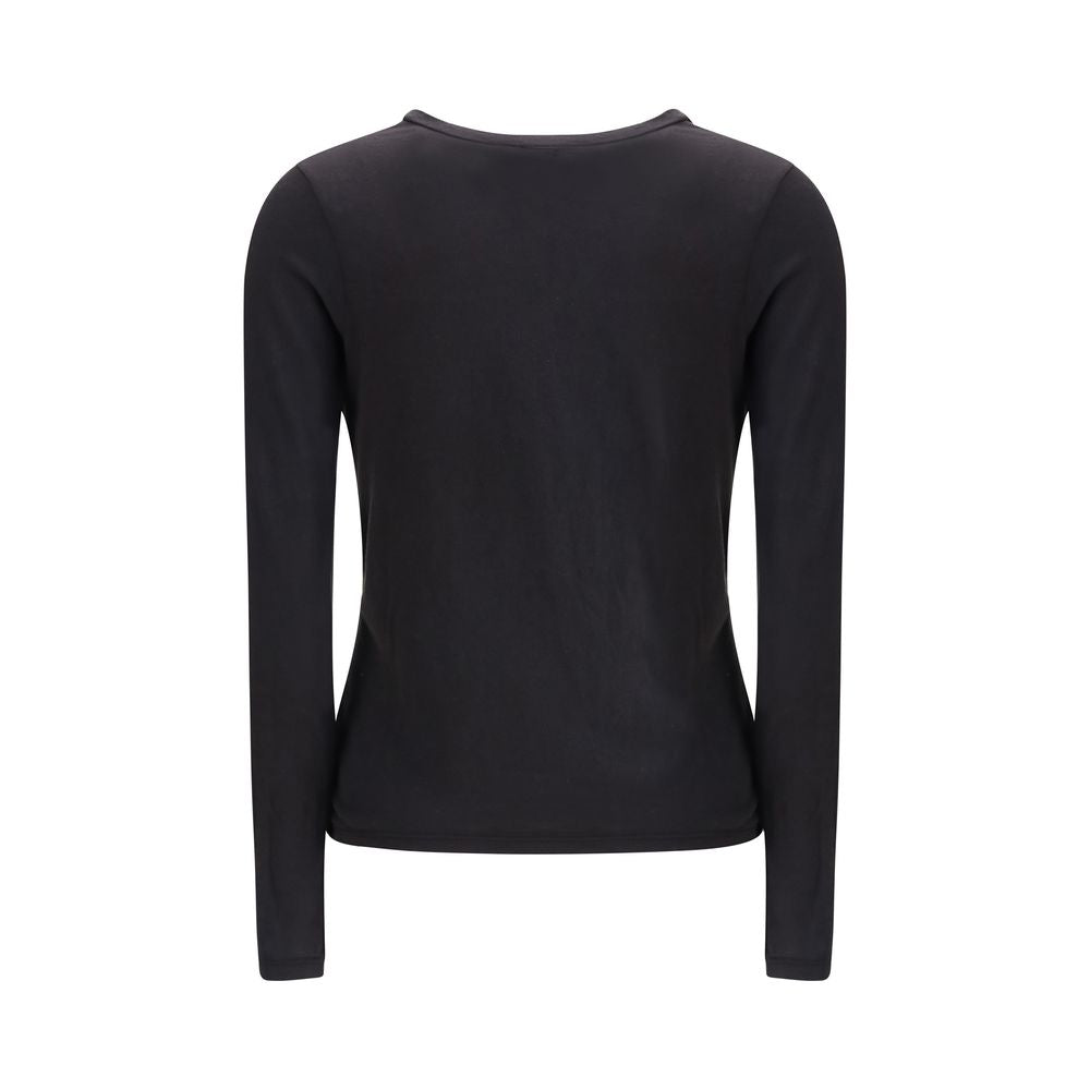 James Perse Black Cotton Long Sleeve T-Shirt - Luxe Marca