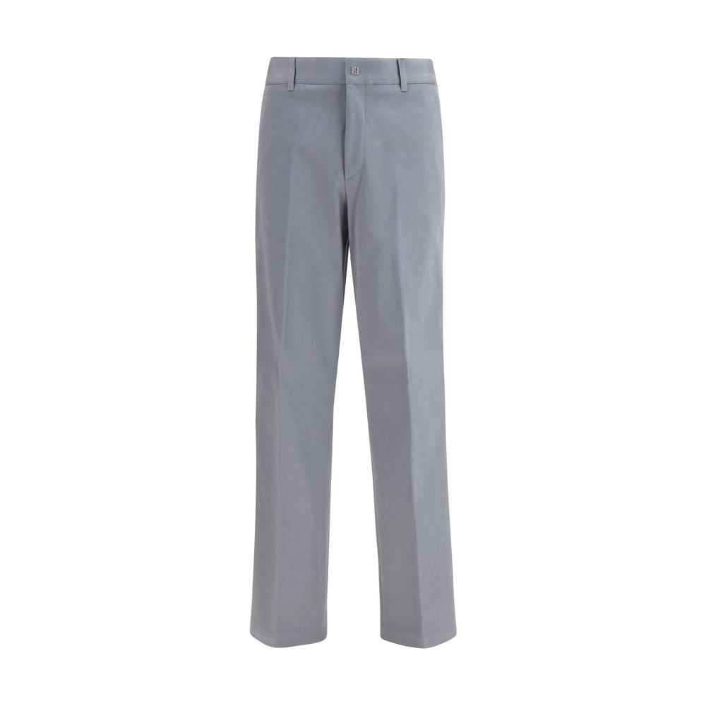 Fendi Gray Cotton Casual Pants - Luxe Marca