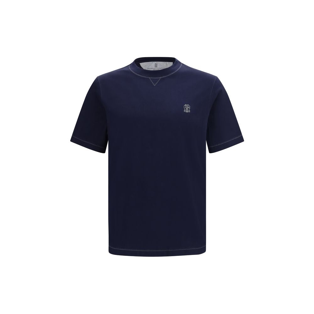 Brunello Cucinelli Blue Cotton T-Shirt - Luxe Marca