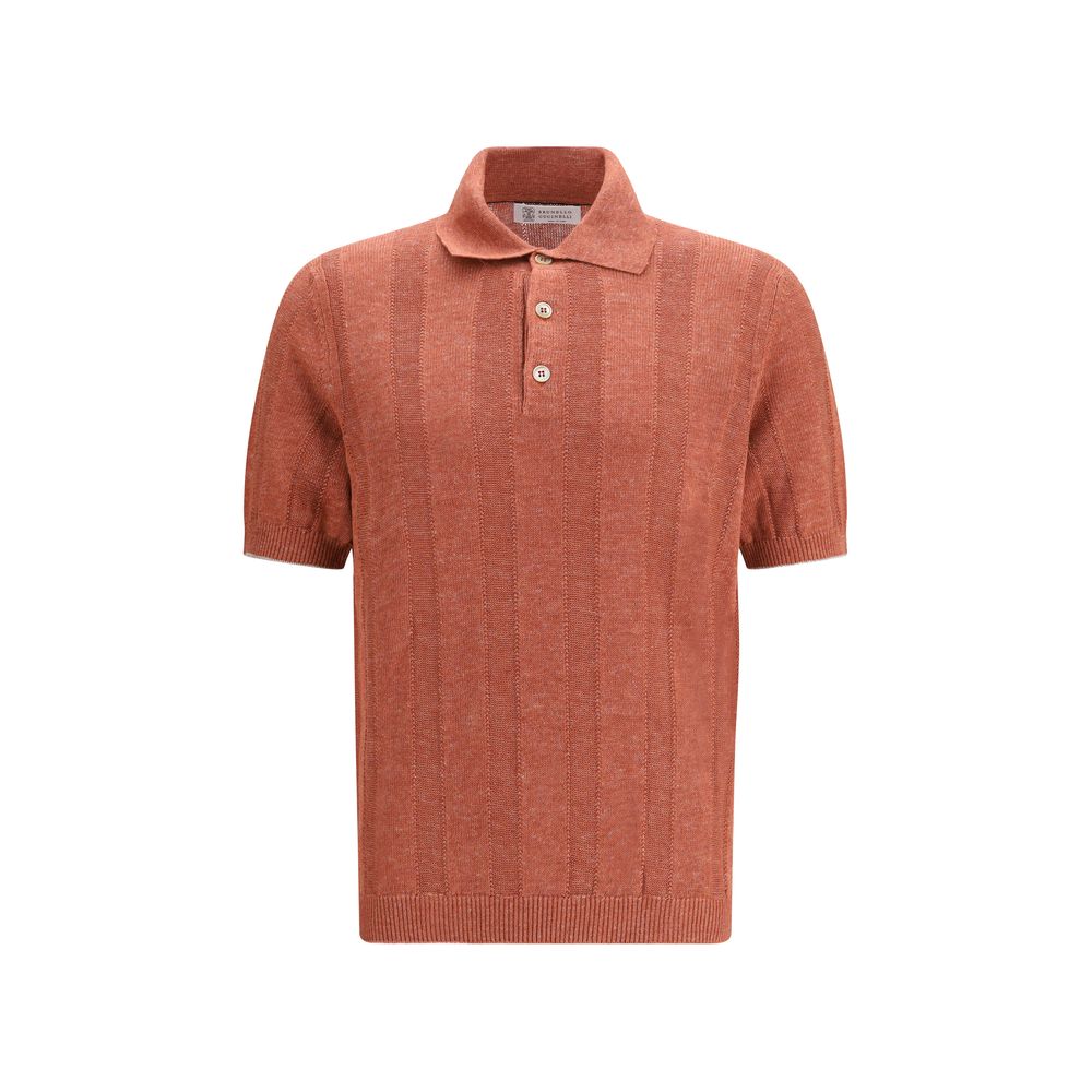 Brunello Cucinelli Orange Cotton Polo Shirt - Luxe Marca