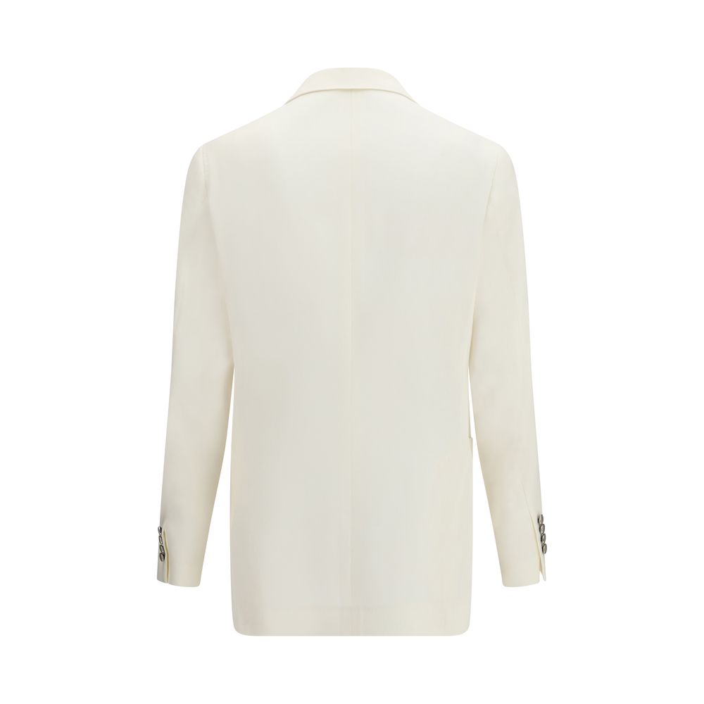 Brunello Cucinelli White Linen Blazer - Luxe Marca