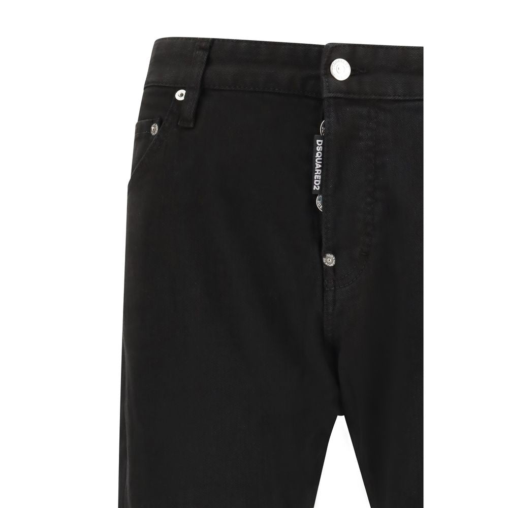 Dsquared² Black Cotton Slim Fit Jeans - Luxe Marca
