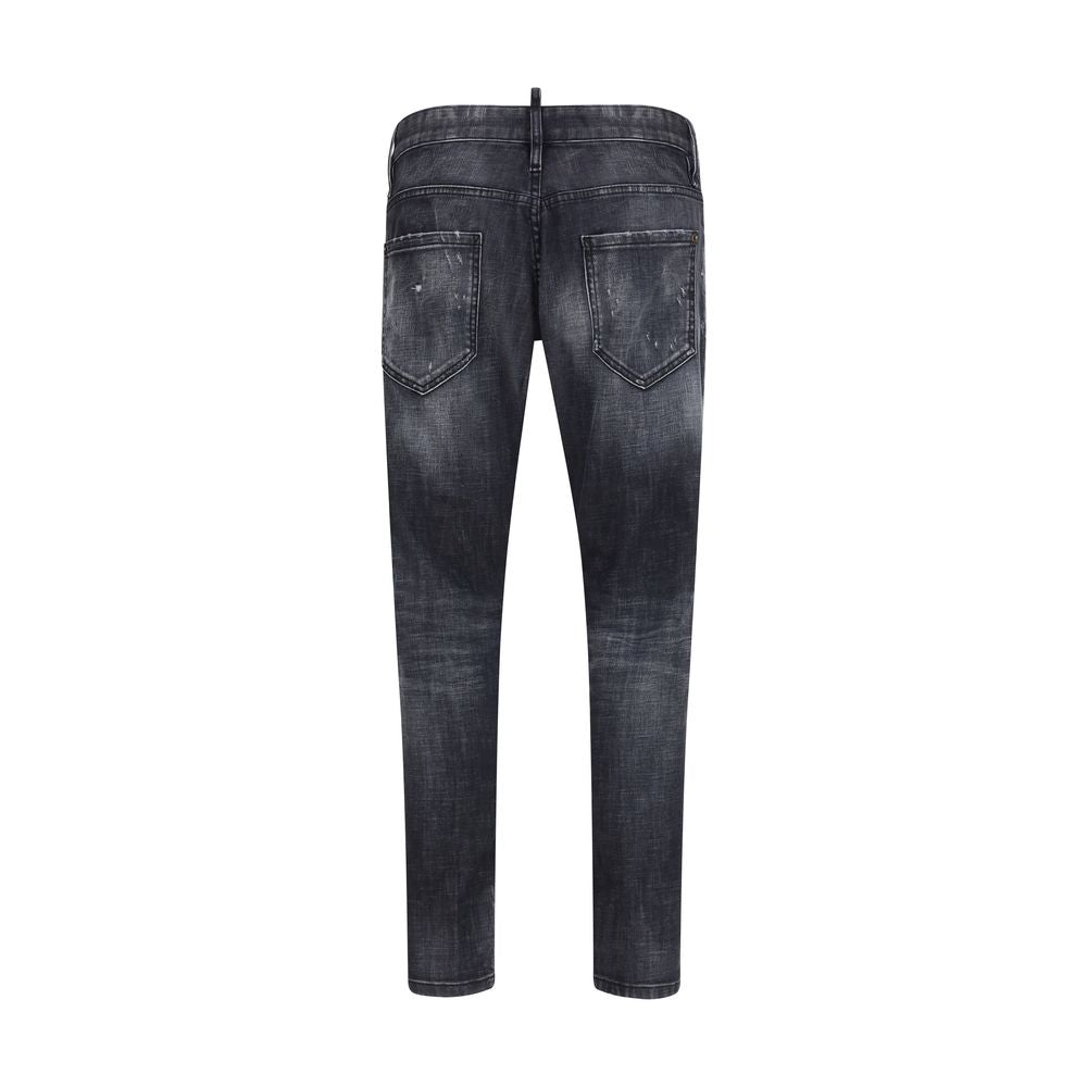 Dsquared² Black Cotton Slim Fit Jeans - Luxe Marca