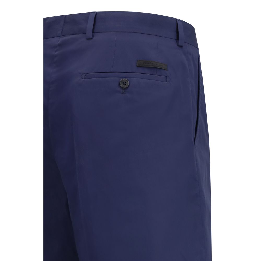 Prada Blue Cotton Bermuda Shorts - Luxe Marca