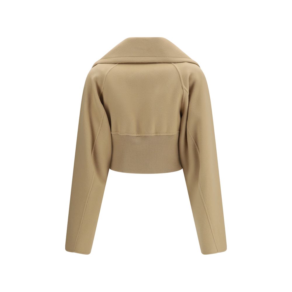 Max Mara Beige Fleece Wool Coat
