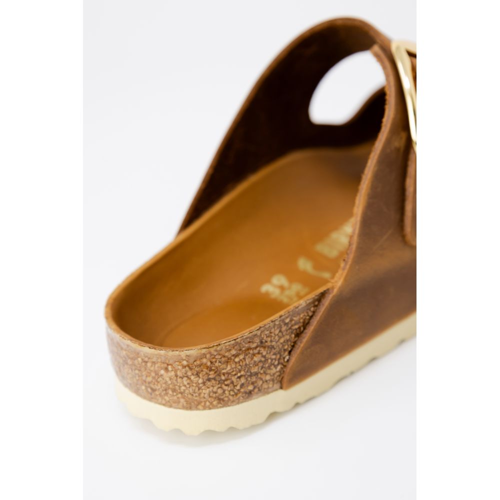 Birkenstock Brown Leather Slippers - Luxe Marca