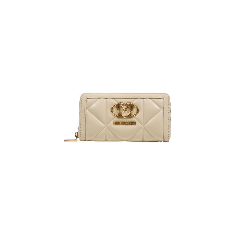 Love Moschino Cream Artificial Leather Wallet - Luxe Marca