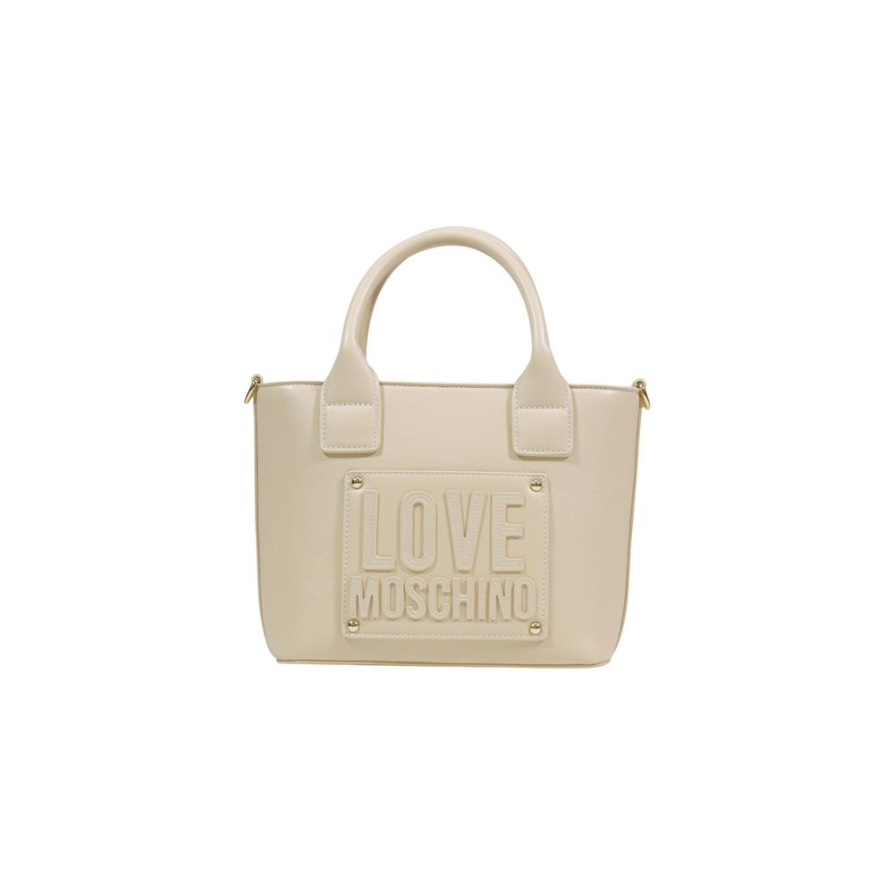 Love Moschino Cream Polyethylene Handbag - Luxe Marca