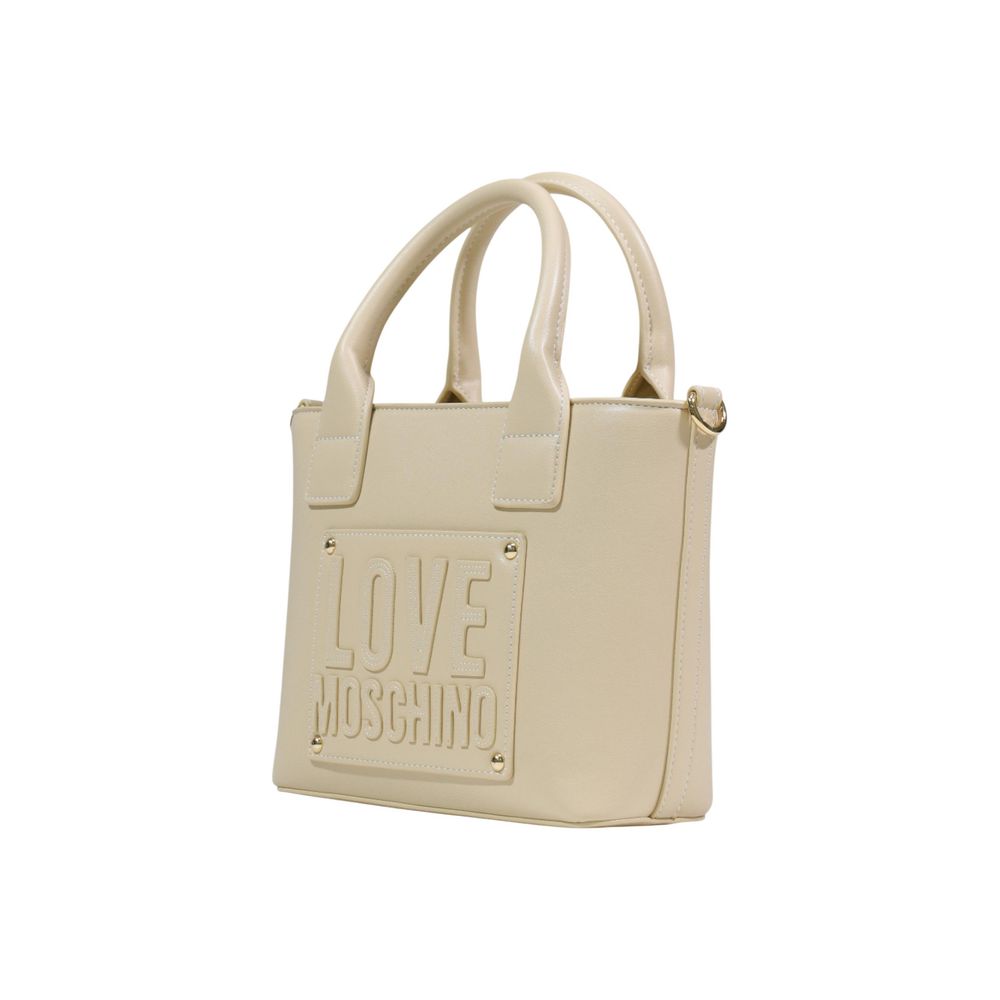 Love Moschino Cream Polyethylene Handbag - Luxe Marca