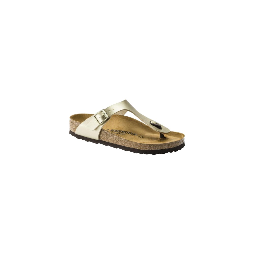 Birkenstock Gold Synthetic Flat Sandals - Luxe Marca