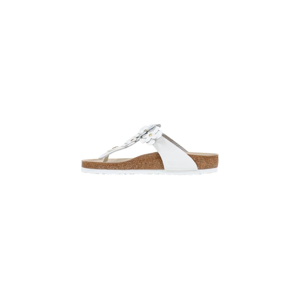 Birkenstock White Leather Flat Sandals - Luxe Marca