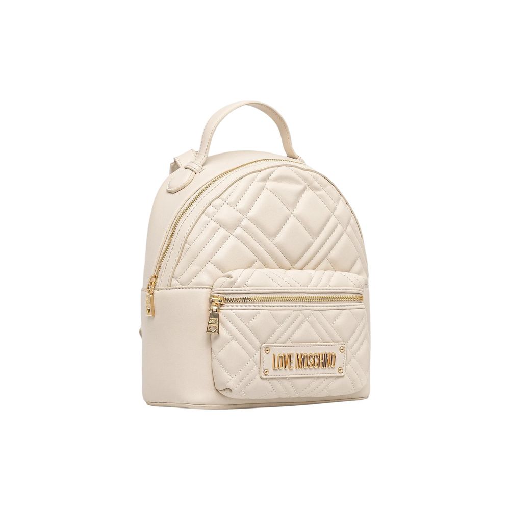 Love Moschino Beige Polyethylene Backpack - Luxe Marca