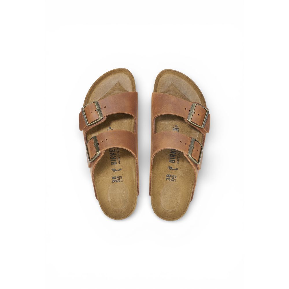Birkenstock Brown Leather Flat Sandals - Luxe Marca