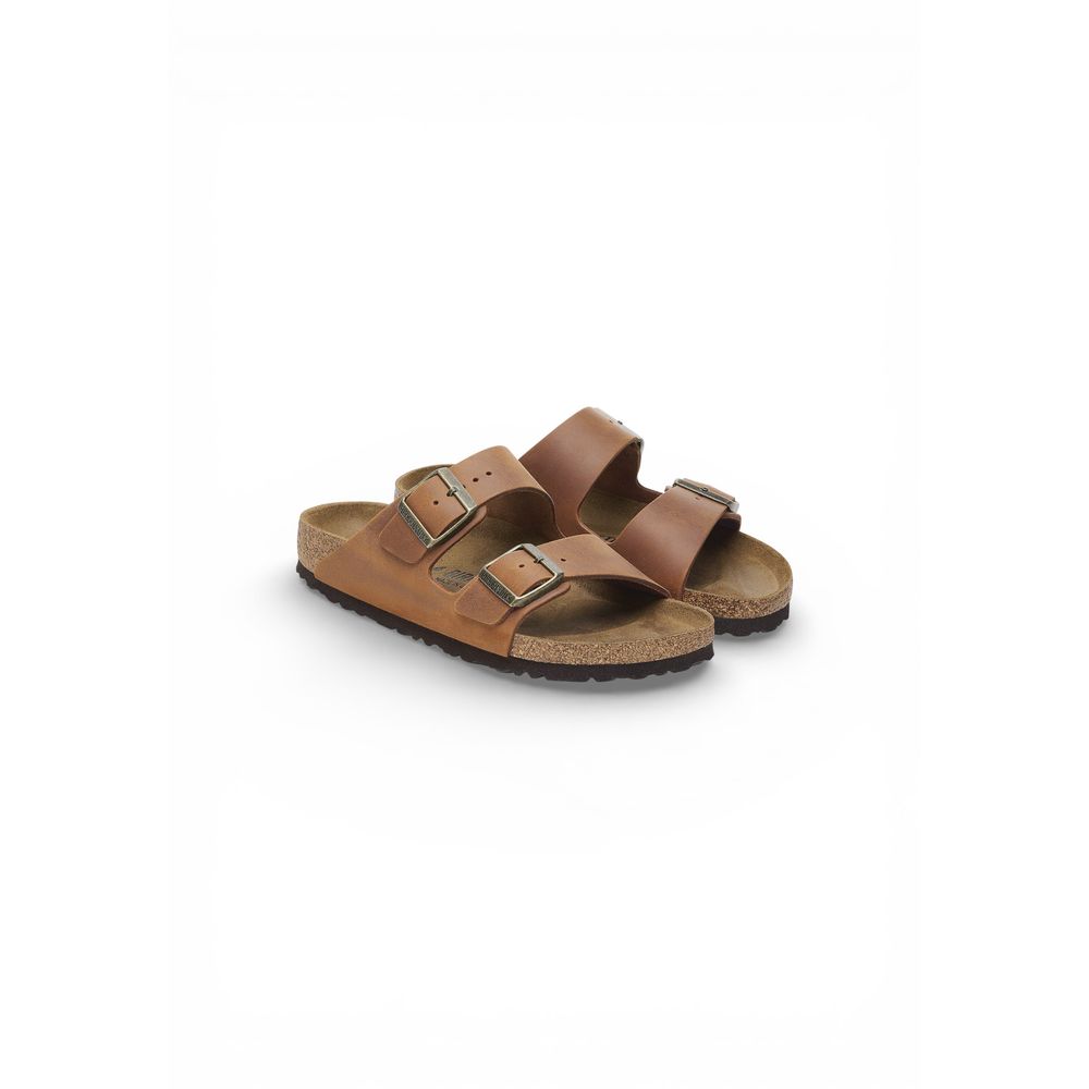 Birkenstock Brown Leather Flat Sandals - Luxe Marca